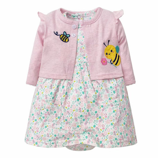 Bumble bee Dress Sets and coat (2pc)