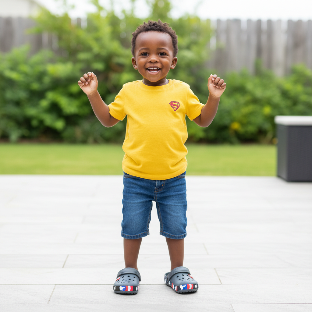 Grey Captain America Kids’ Crocs | Comfortable & Durable Footwear