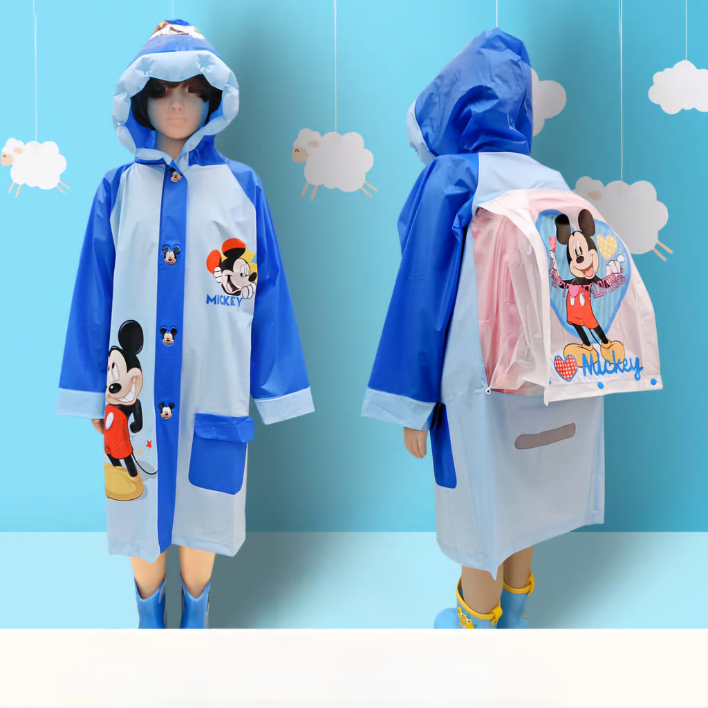 Mickey Mouse Kids Rain Jacket | Waterproof Disney Coat | Sizes 10–14