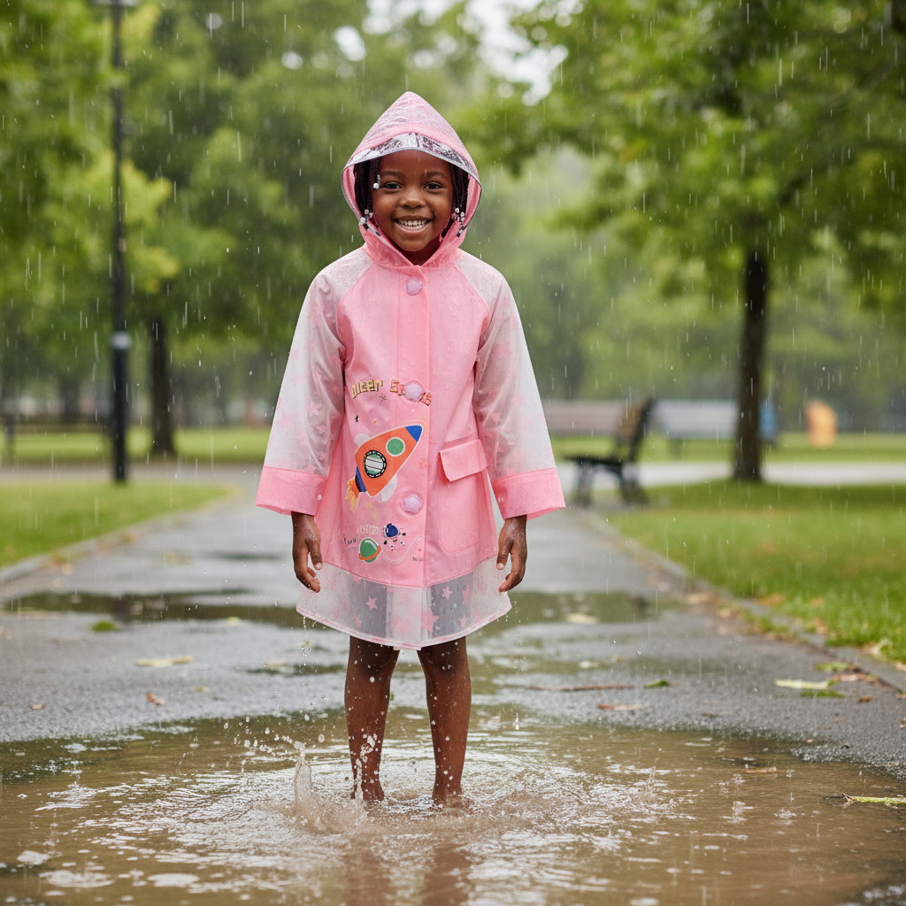 Outer Space Kids Rain Jacket | Fun Galaxy Print | Sizes XS