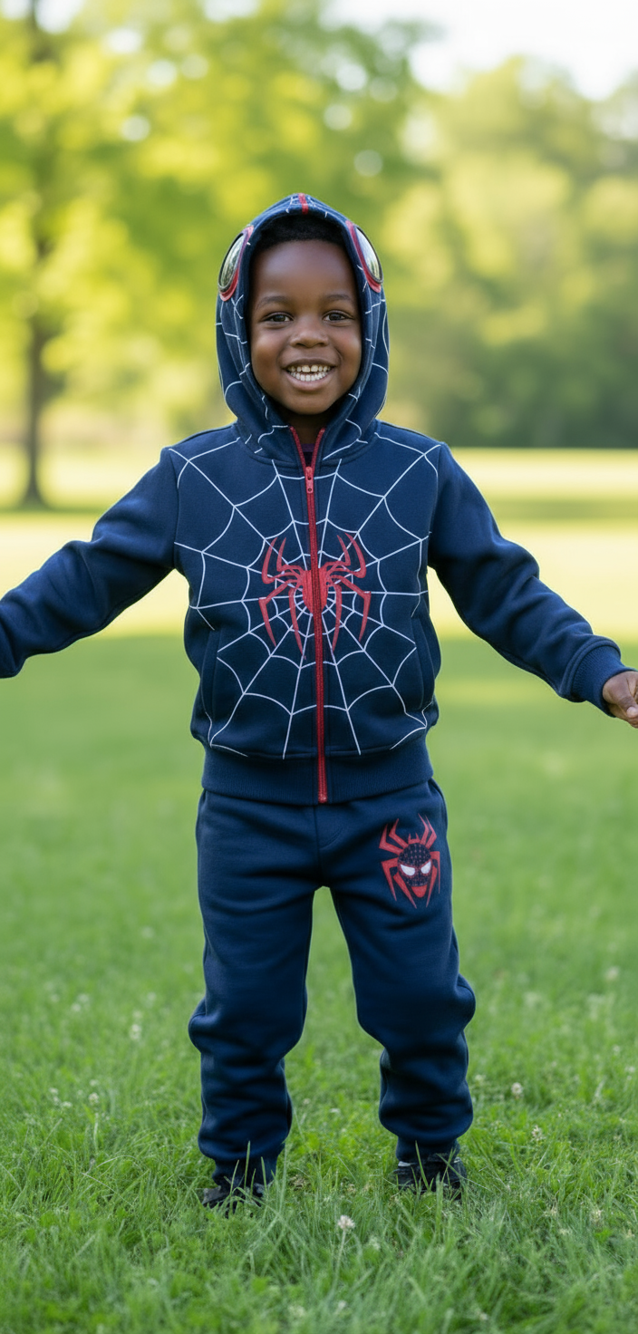 Spiderman Boys Tracksuit | Blue & Red Superhero Outfit | Sizes 4–5 Years