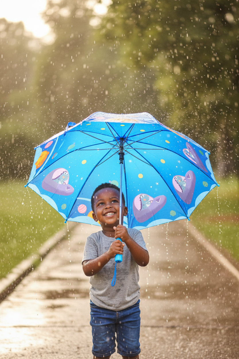 Kids’ Space Dinosaur Umbrella | Fun Cartoon Rain Protection