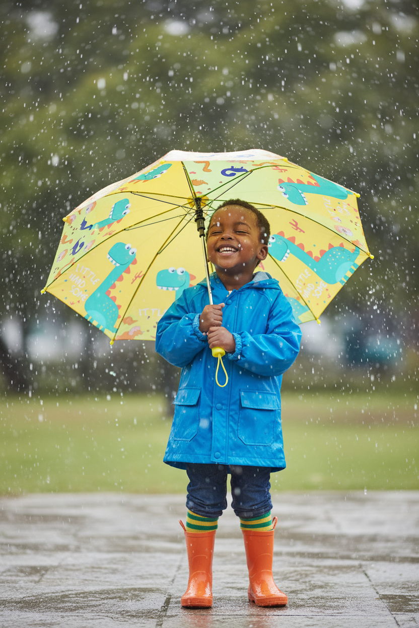 Kids’ Yellow Dinosaur Umbrella | Fun Cartoon Dino Design