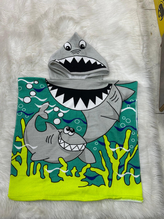 Shark swimming girls towel