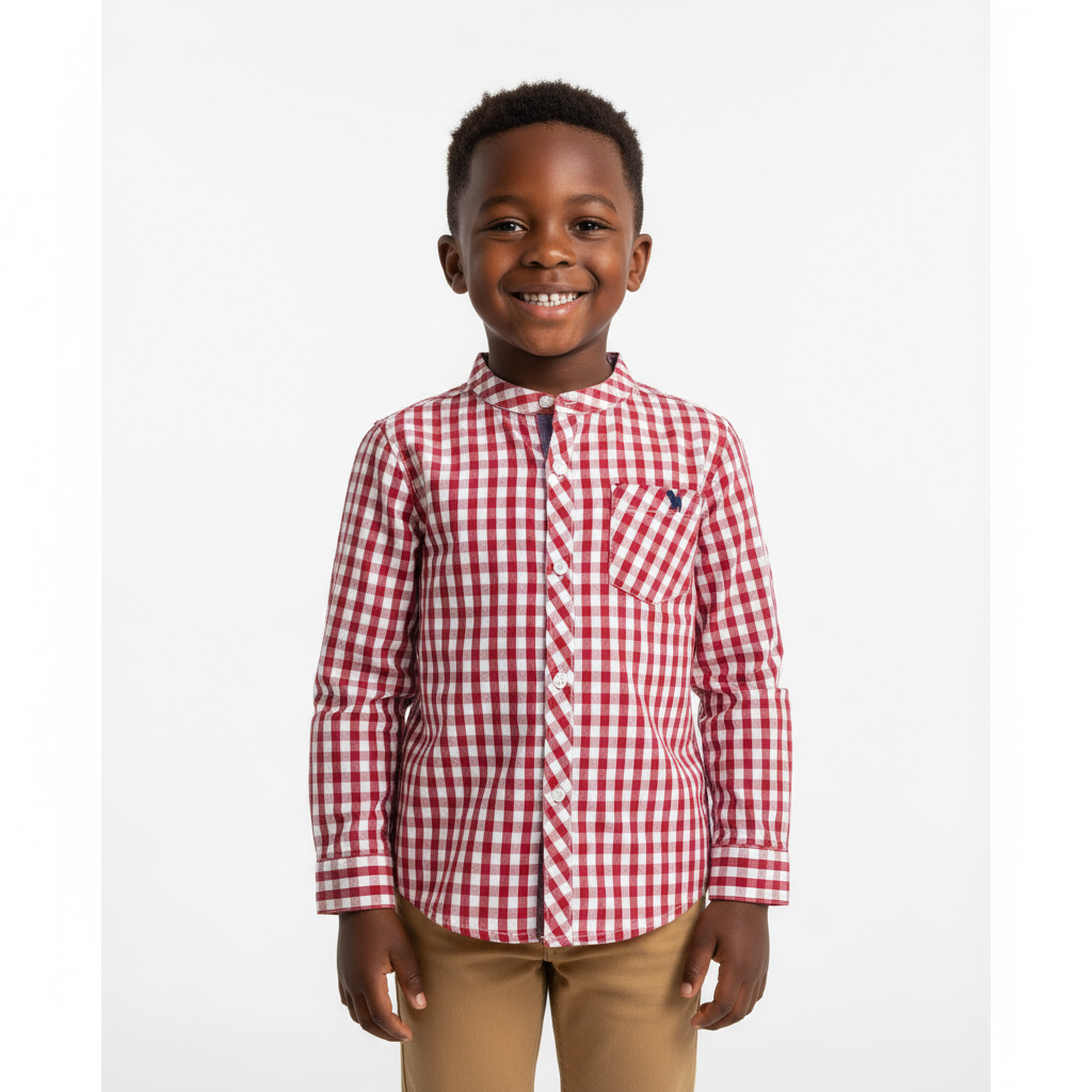 Checked Cotton Long Sleeve Boys Shirt | Sizes: 18 Months – 6 Years | Classic & Stylish