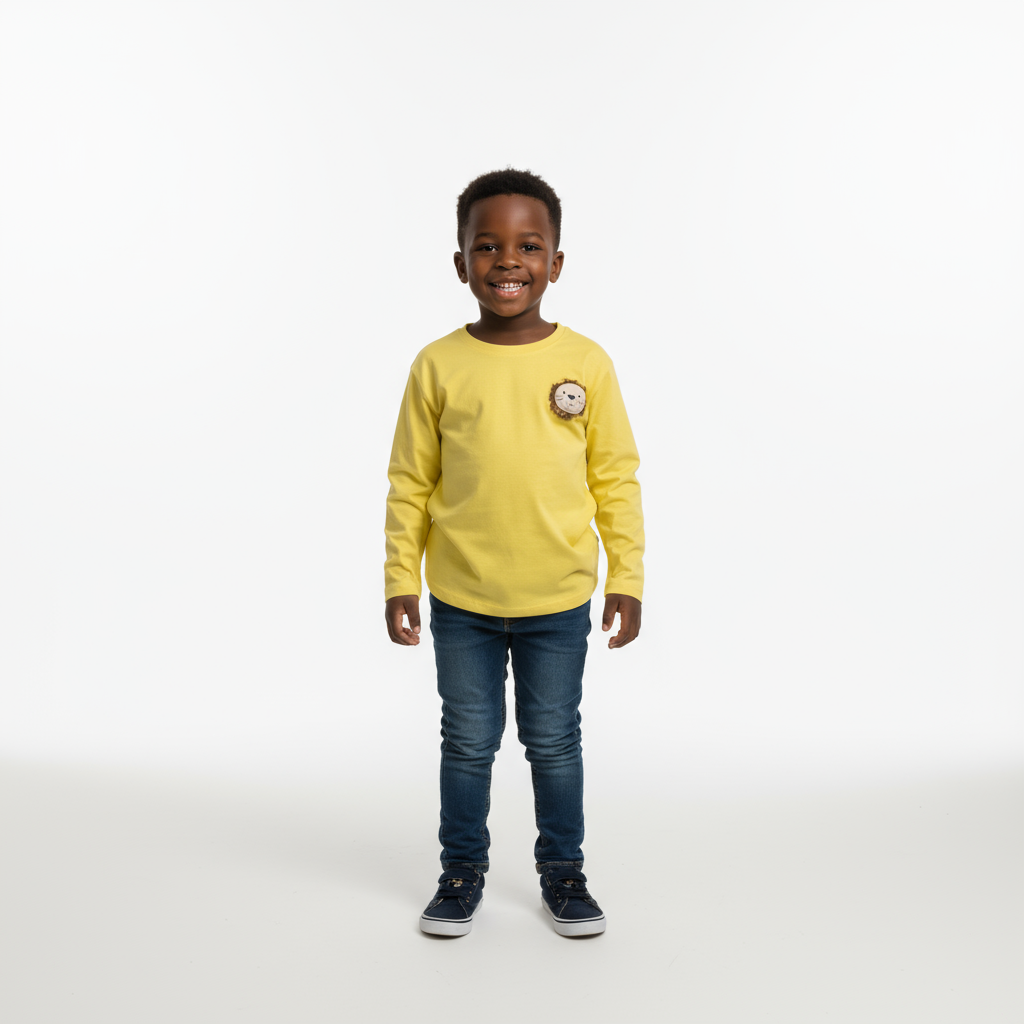 Yellow Long Sleeve Boys’ T-Shirt | Sizes 3–8 | Comfortable Everyday Wear