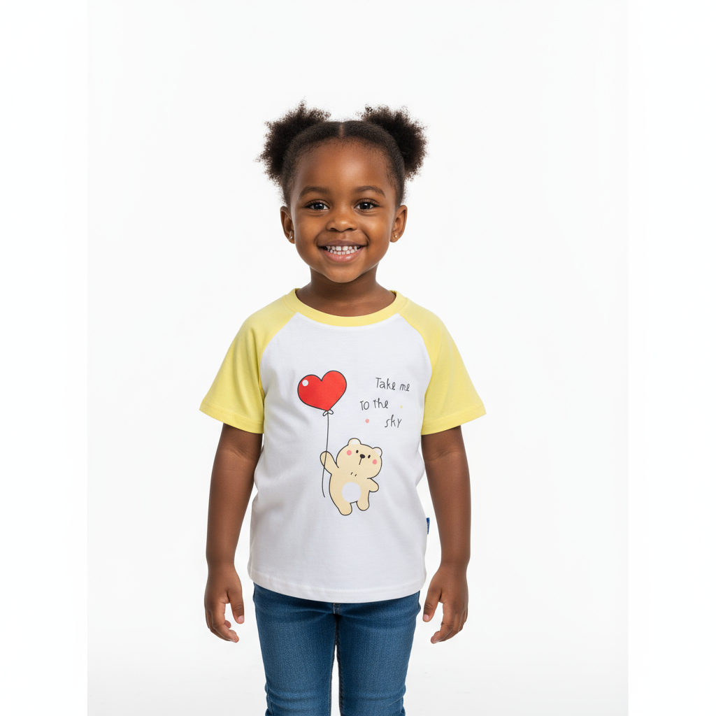 Take Me to the Sky Short-Sleeve Girls T-Shirt | Ages 3–8 | Cotton Comfort