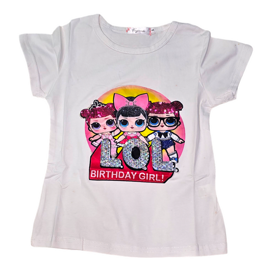 Short sleeve girls sequin t shirts