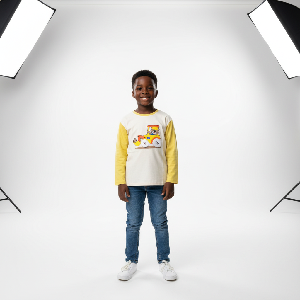 Tractor Bear & Mouse Short-Sleeved T-Shirt | Ages 3–8 | Fun & Comfortable