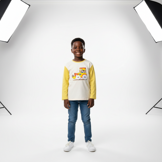 Tractor Bear & Mouse Short-Sleeved T-Shirt | Ages 3–8 | Fun & Comfortable