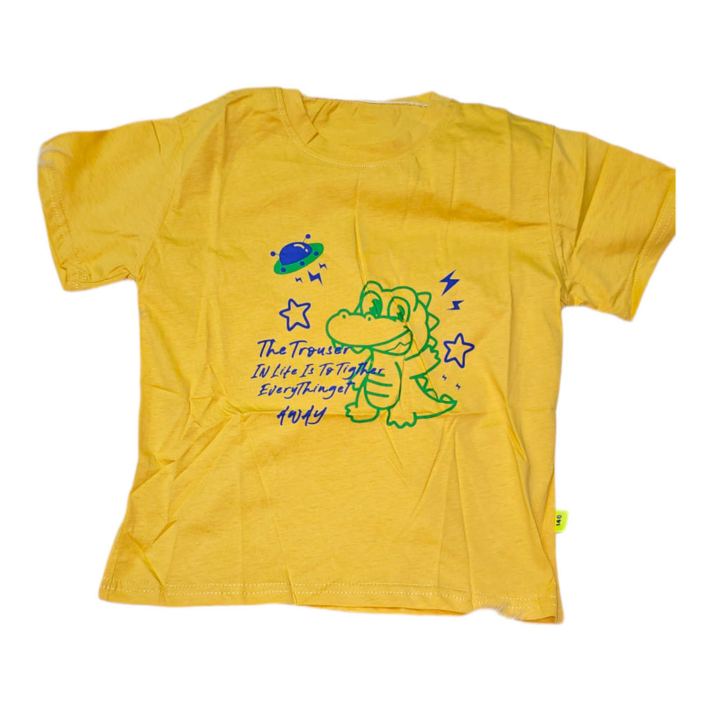 Yellow Short-Sleeve Cotton Girls T-Shirt | Ages 5–8 | Everyday Comfort