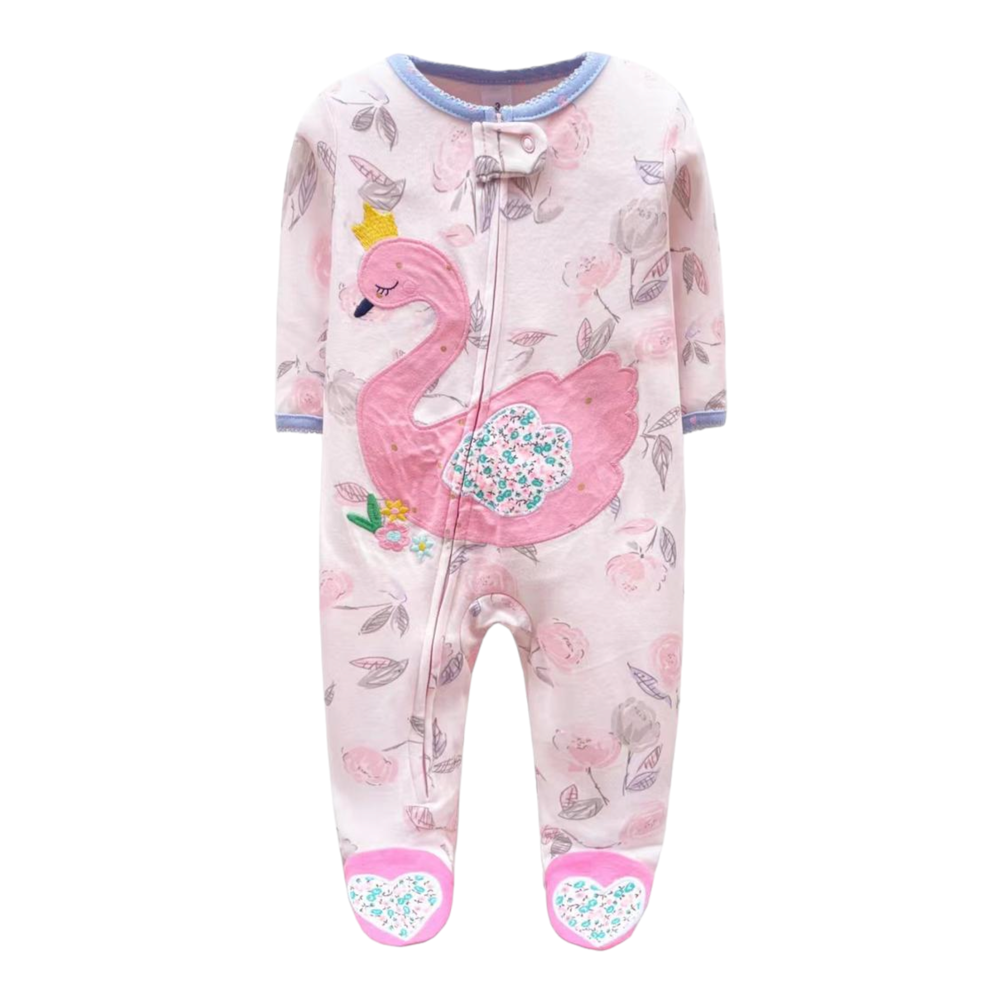 Girls Pink Swan Romper