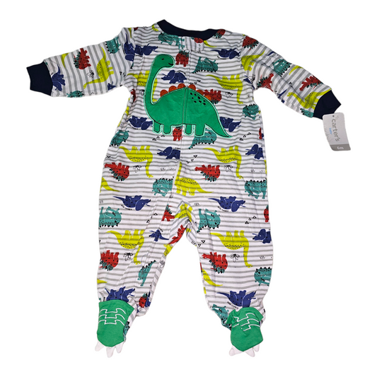 Stripped dinosaur romper