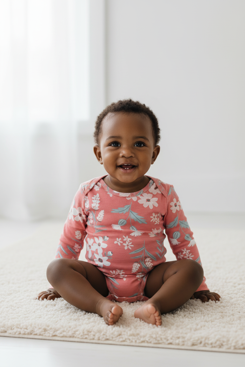 Girls 5 Pack Bodysuit Set | 3–12 Months | Soft Cotton Baby Essentials