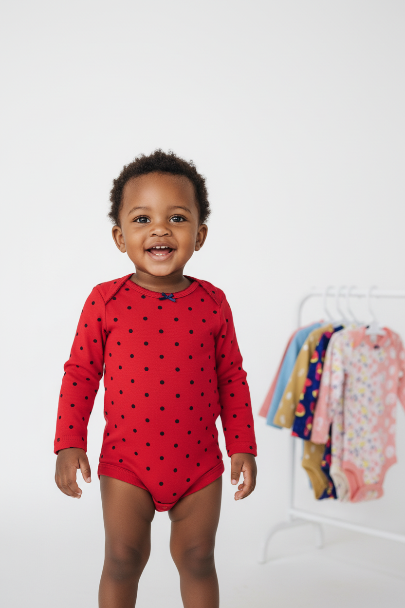 Girls 5 Pack Bodysuit Set | 3–12 Months | Soft Cotton Baby Essentials