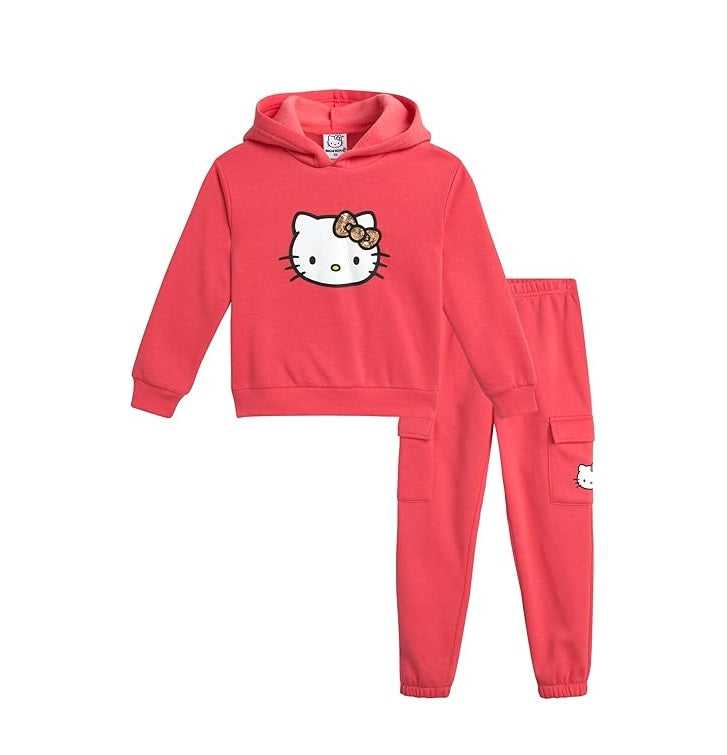 High Quality Hello Kitty Kids Tracksuit  | Grey, Pink & Purple | Age: 12M–12Y