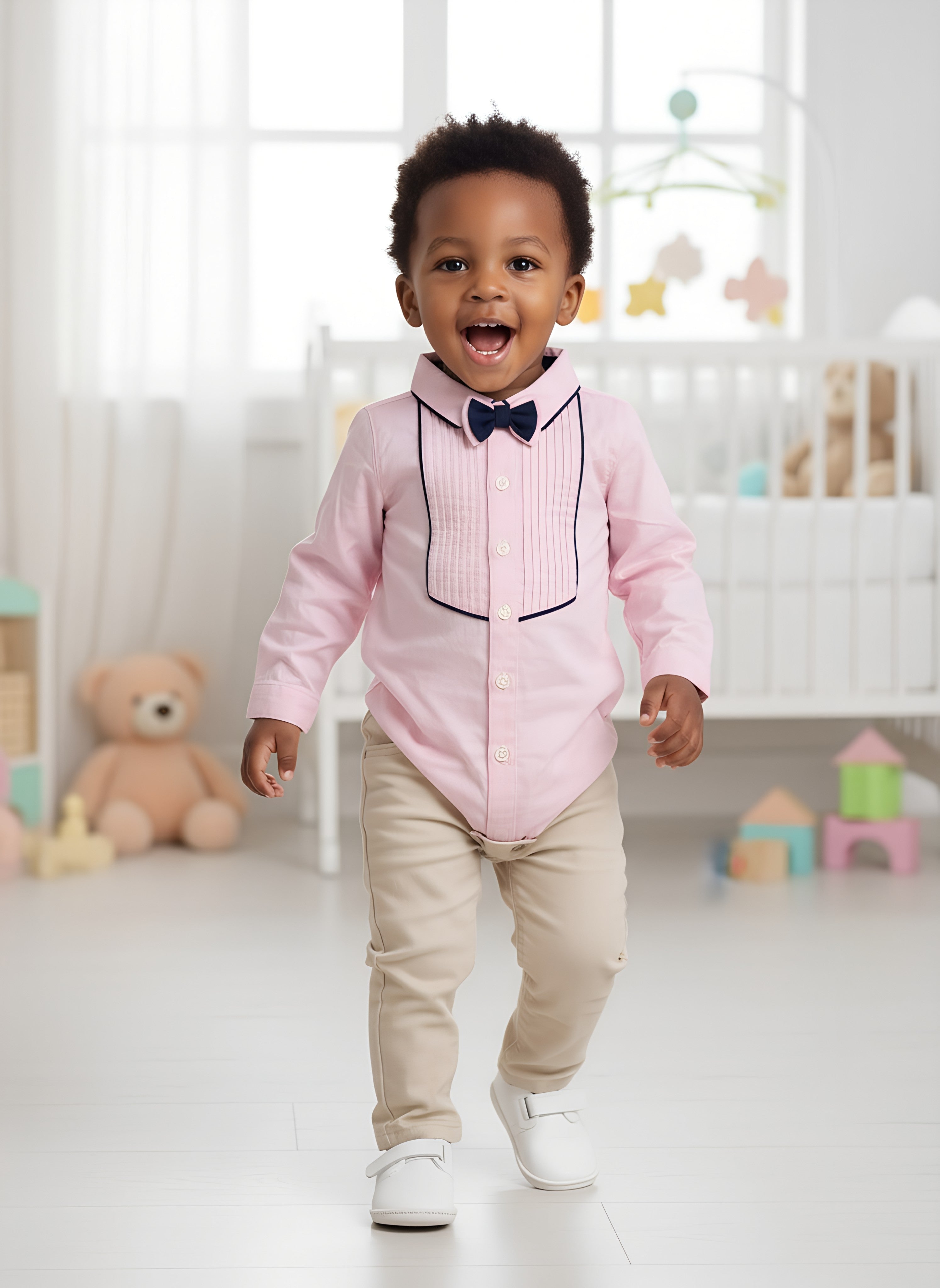 Pink Boys Official Bodysuit Shirt | 100% Soft Cotton | Age 3–6m