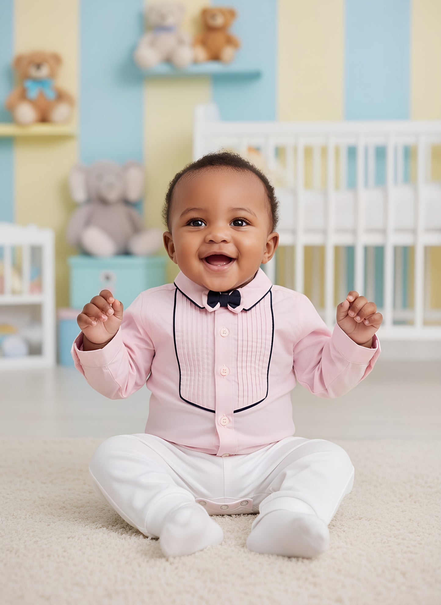 Pink Boys Official Bodysuit Shirt | 100% Soft Cotton | Age 3–6m