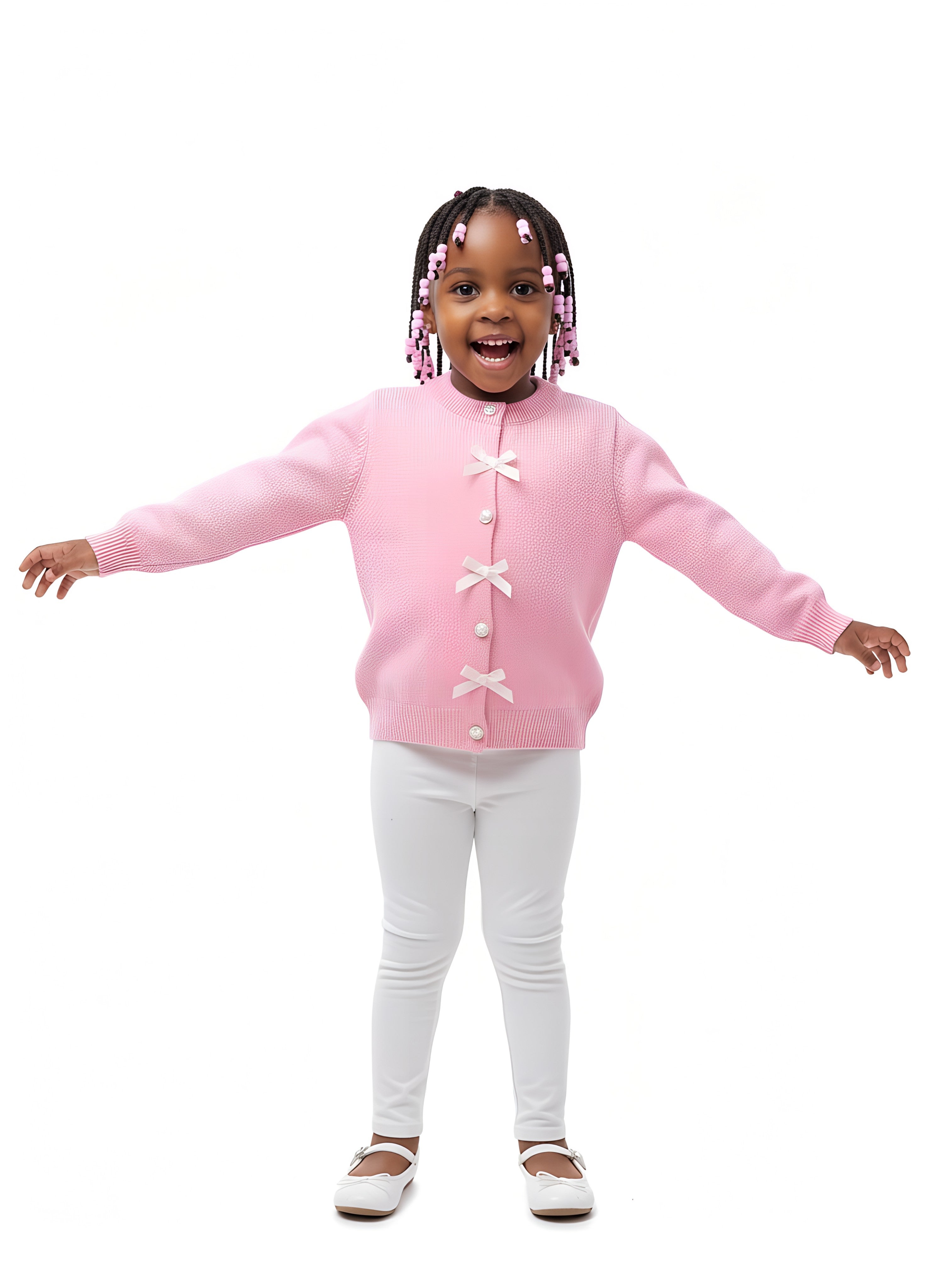 Girls’ Knitted  Quality Sweaters with Buttons | Sizes 1–5 Years