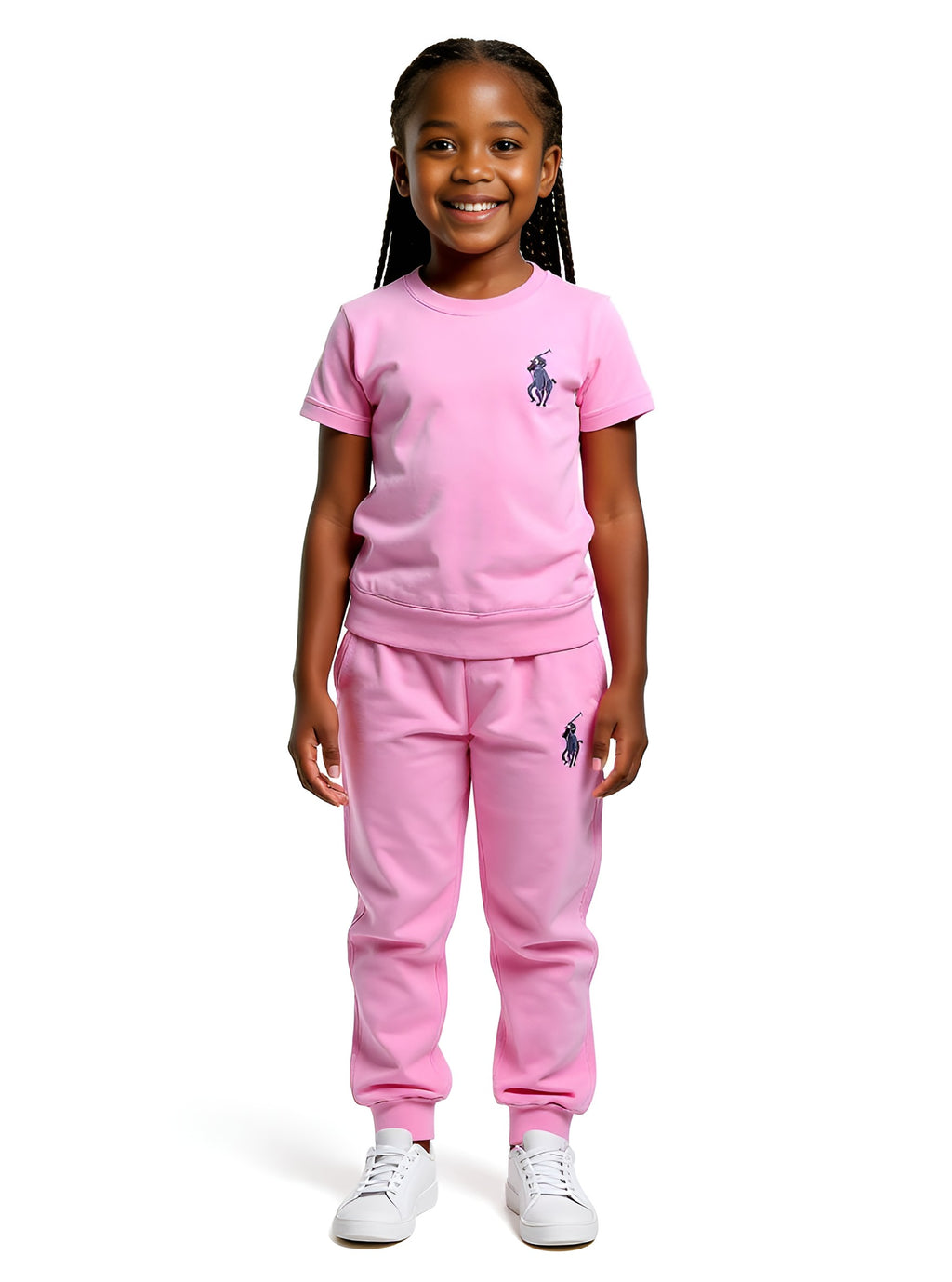 Premium Polo Sweatpants  | Unisex Cotton Joggers (Green, Pink| 6-15Yrs