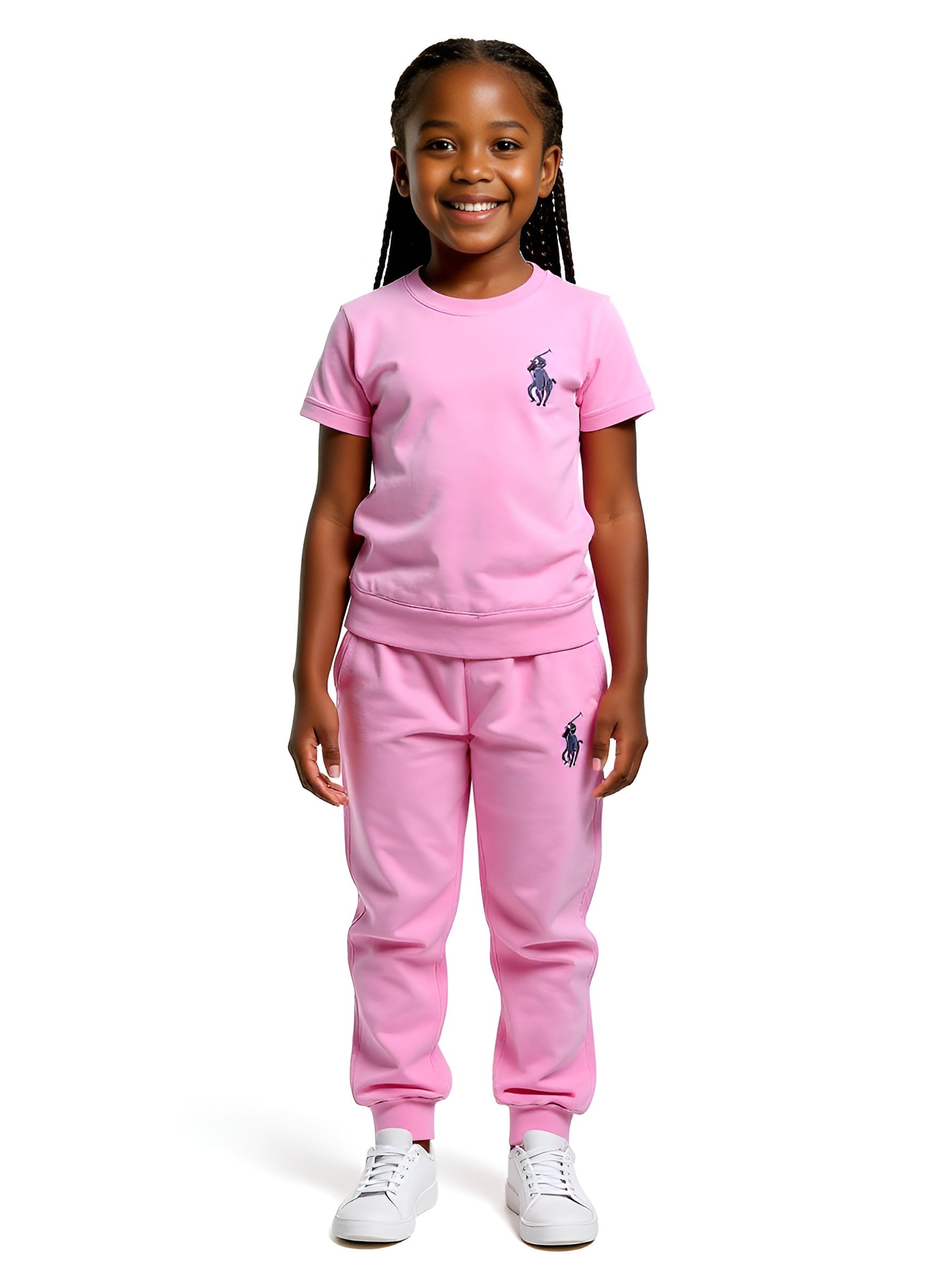 Premium Polo Sweatpants  | Unisex Cotton Joggers (Green, Pink| 6-15Yrs