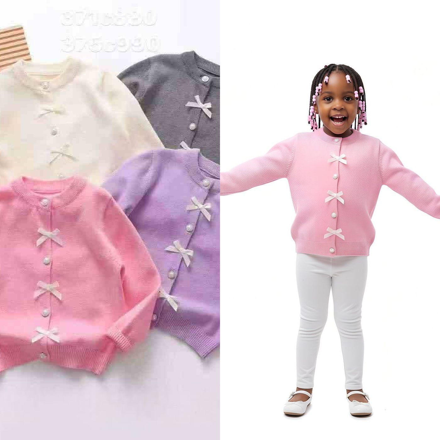 Girls’ Knitted  Quality Sweaters with Buttons | Sizes 1–5 Years
