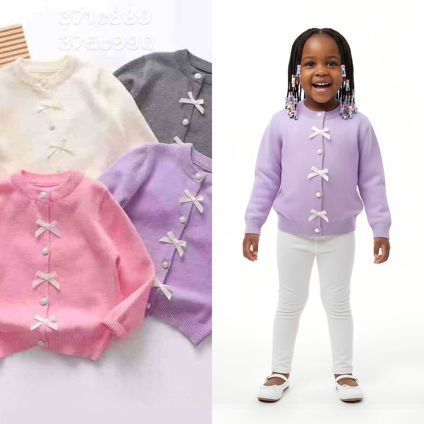 Girls’ Knitted  Quality Sweaters with Buttons | Sizes 1–5 Years
