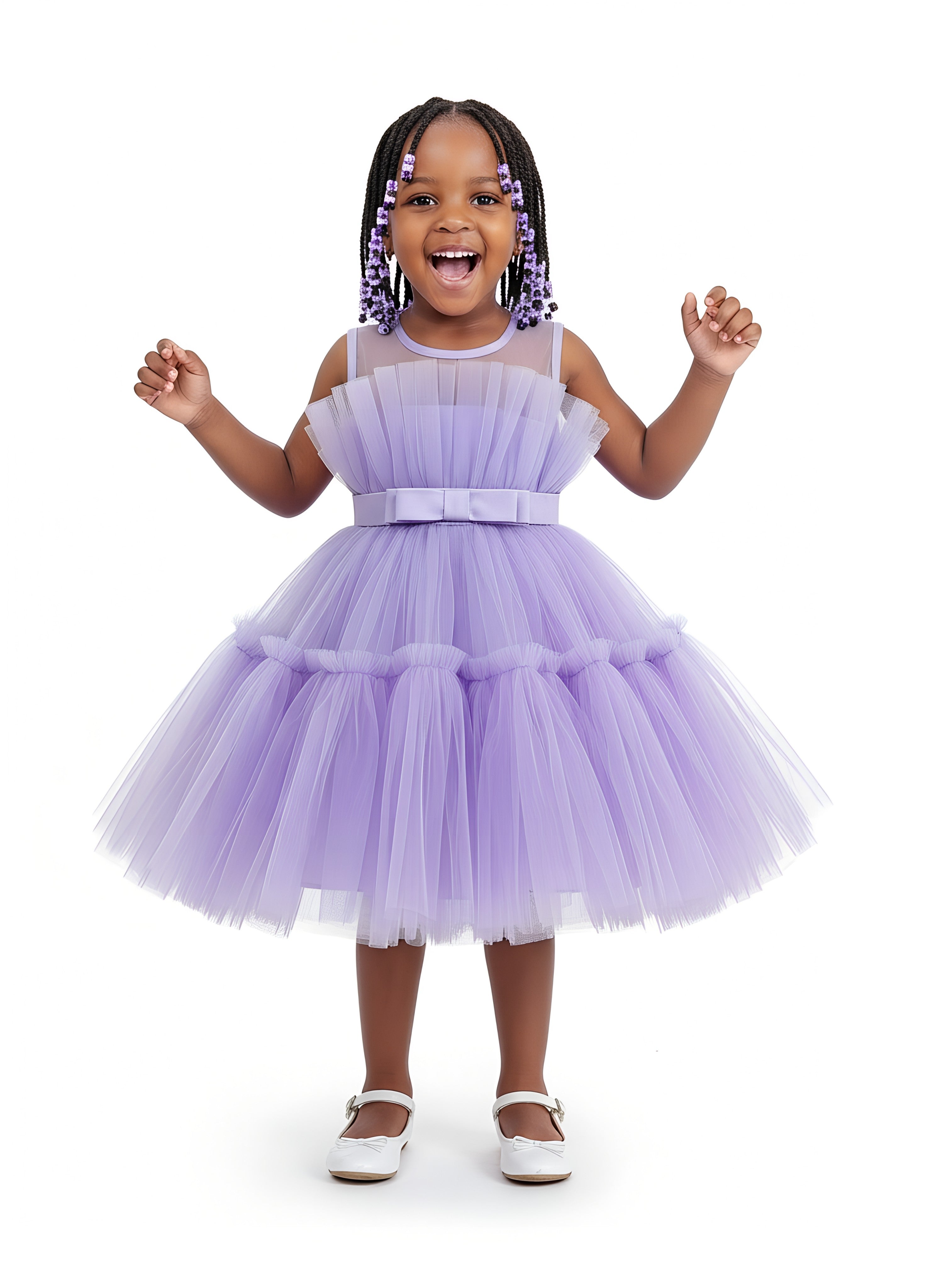 Girls’ Layered Stylish Dress | Elegant Kids Outfit | Sizes Available