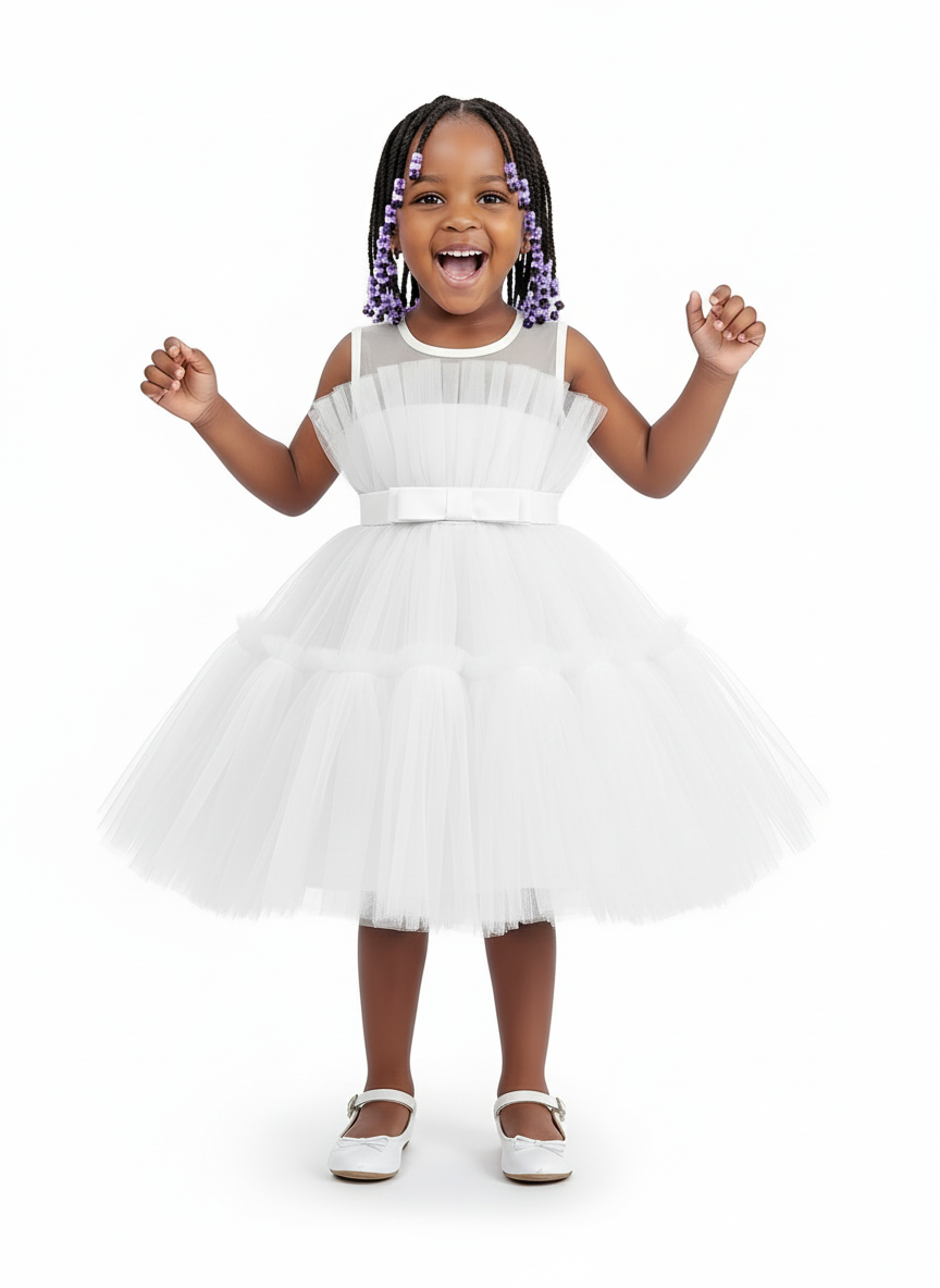 Girls’ Layered Stylish Dress | Elegant Kids Outfit | Sizes Available