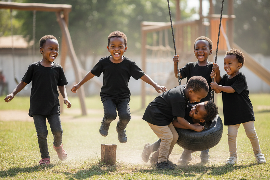 Kids Plain Cotton T-Shirts | Sizes M–XXL | White, Black & Yellow Tees