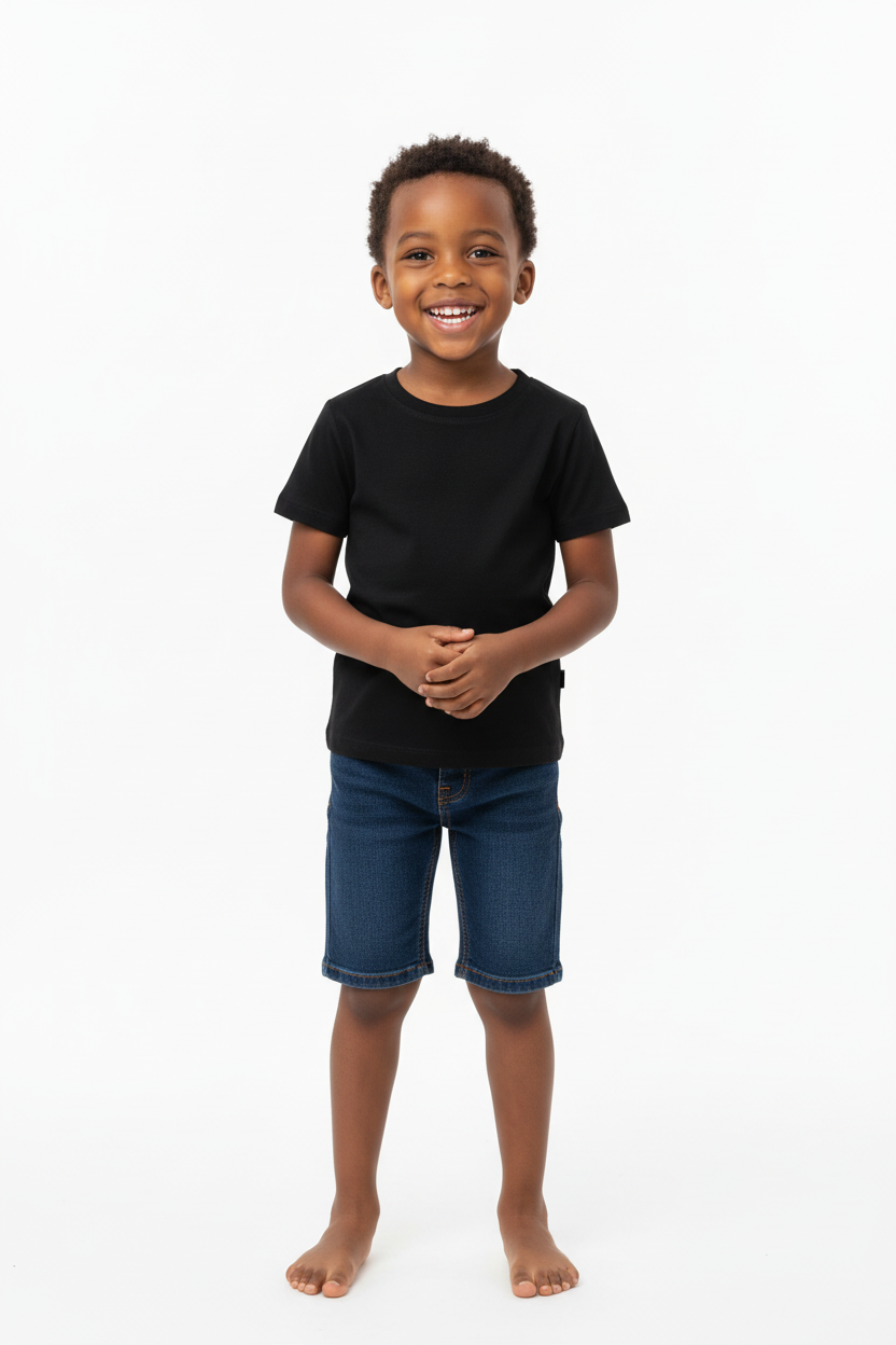 Kids Plain Cotton T-Shirts | Sizes M–XXL | White, Black & Yellow Tees