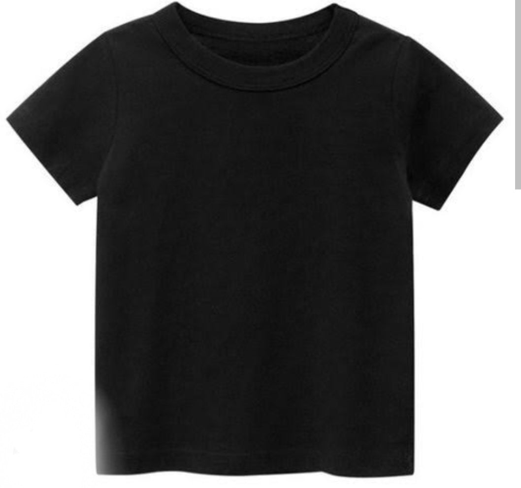 Black Plain T-shirt kids
