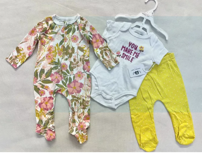 Baby Three-Piece Romper Set | Sizes 0–9 Months