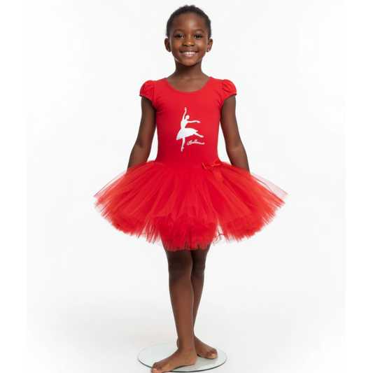 Girls Ballet Dresses | Red & White | Sizes L, XL & 2XL | Elegant Dance Wear