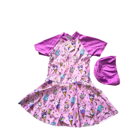 Girls Swim Costume with Skirt | Stylish Kids Swimwear