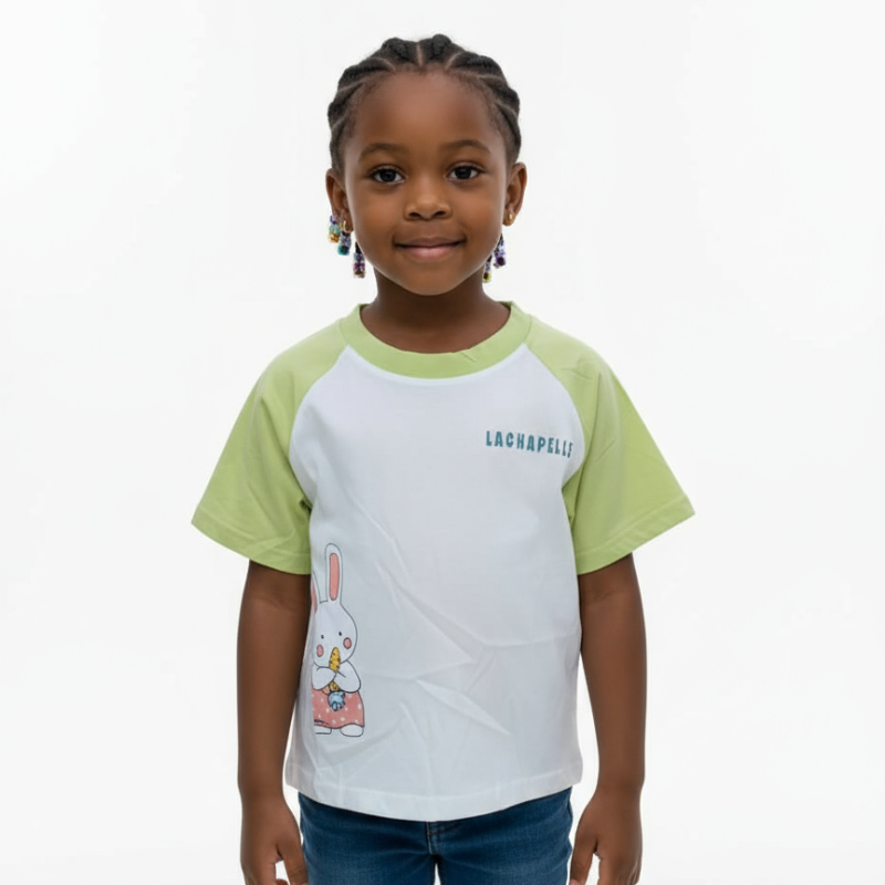 LaChapelle Short-Sleeved Girls T-Shirt | Sizes 100, 110, 120 | Cotton Comfort