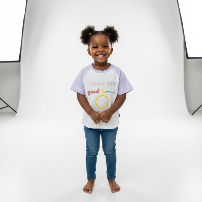 I Love Your Good Smile Short-Sleeved Kids T-Shirt | Ages 3–7 | Soft Cotton