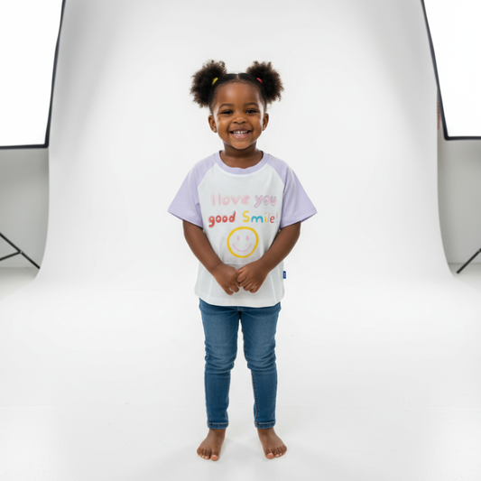 I Love Your Good Smile Short-Sleeved Kids T-Shirt | Ages 3–7 | Soft Cotton