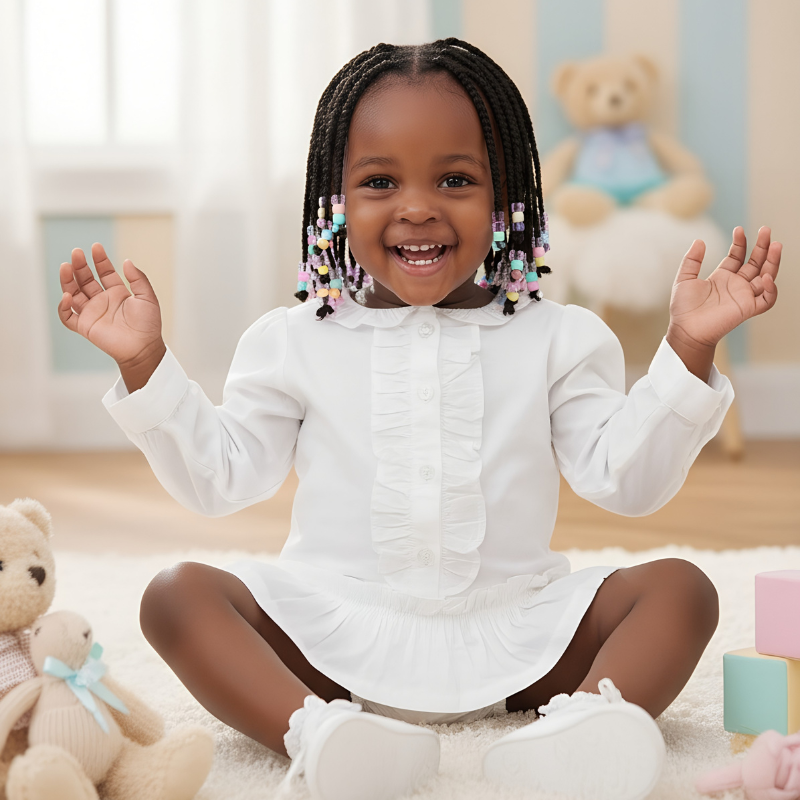 High Quality White Girls Bodysuit Shirt | Ages 3m- 9m| Cute & Comfortable