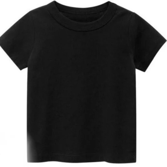 Kids Plain Cotton T-Shirts | Sizes M–XXL | White, Black & Yellow Tees