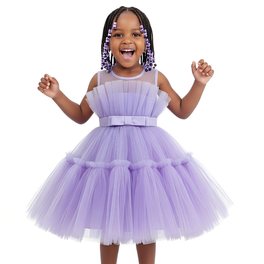 Girls’ Layered Stylish Dress | Elegant Kids Outfit | Sizes Available