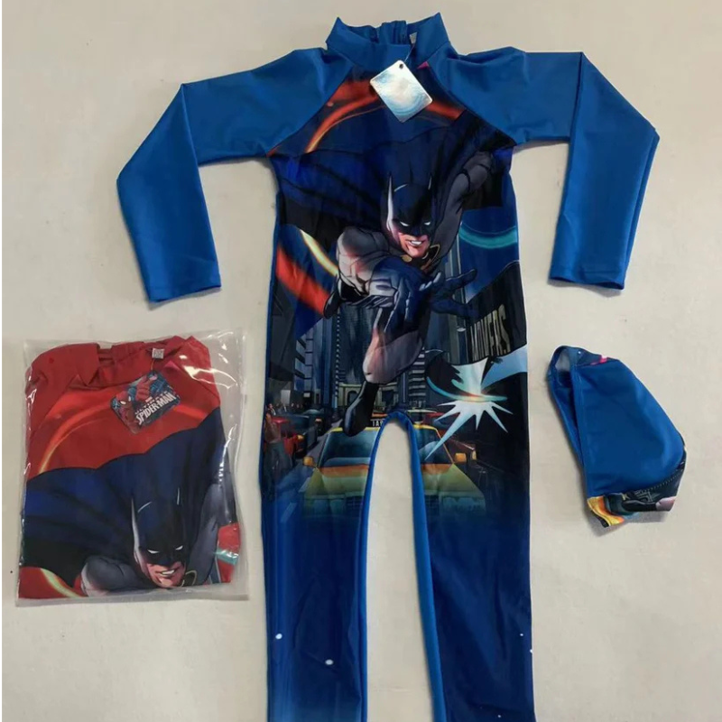Long Sleeve Batman Kids Swimming Costume | UV Protection | Boys
