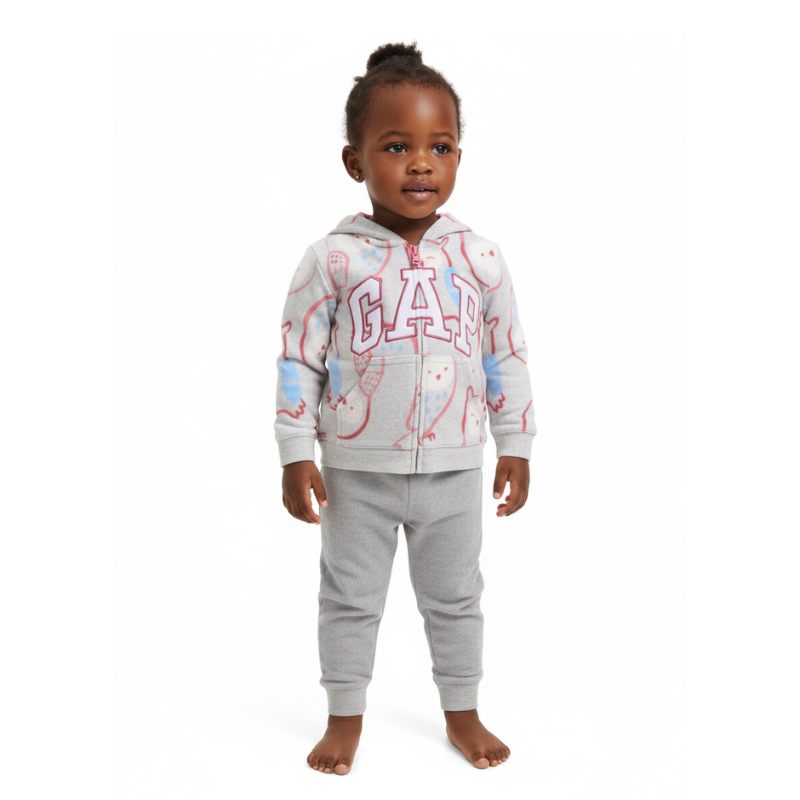 Unisex GAP Kids With Light Grey Jogger Set | 100% Cotton | 6‑12M to 3Y Sizes