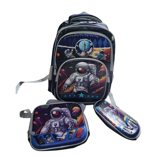 New Space-Themed 3-Piece School Bag Set for Kids | Durable & Waterproof Backpack
