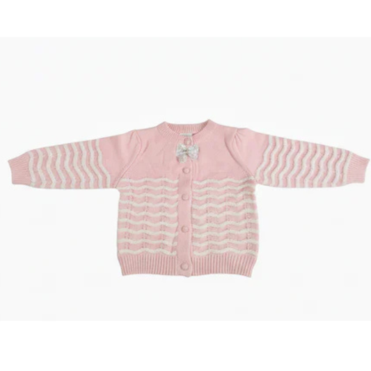 Pink Button-down long-sleeved sweater