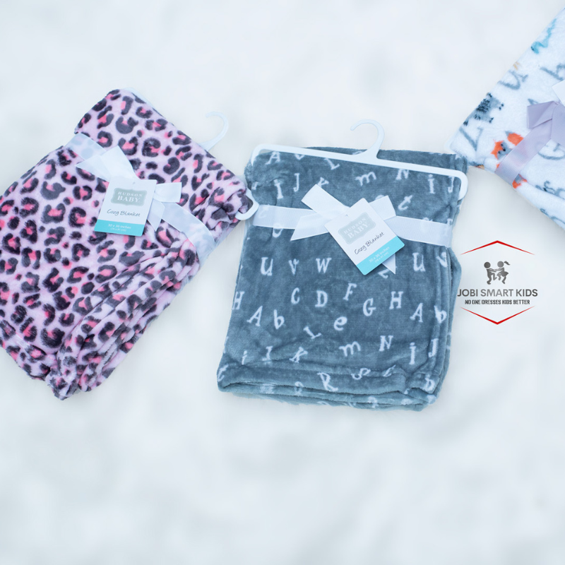 Soft Fleece Baby Blanket | Grey, Pink & White | Cozy & Gentle for Newborns