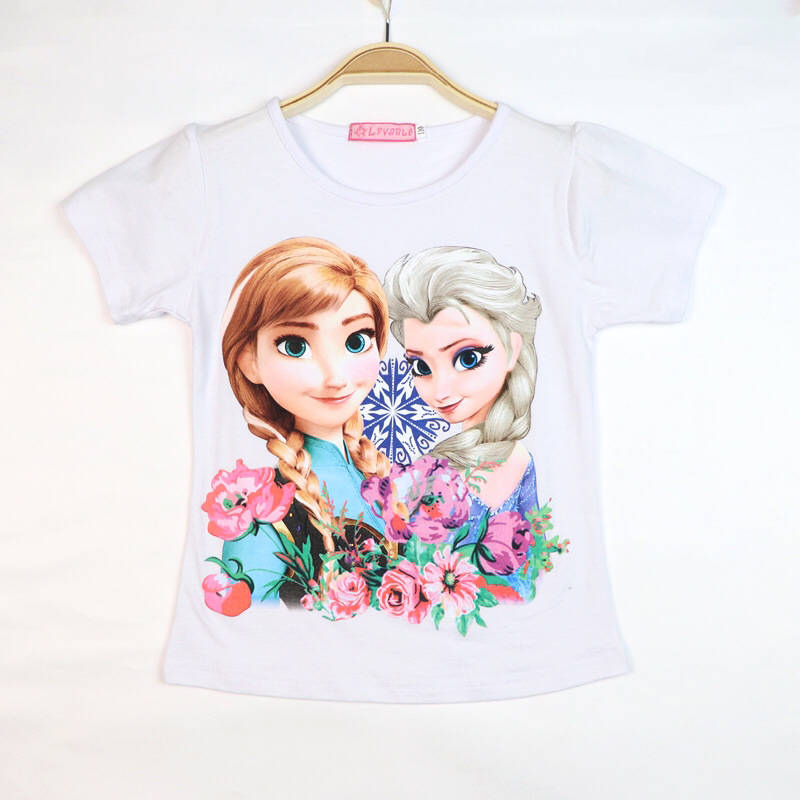 High Quality Frozen Themed Girls T-Shirts | Sizes 3–4, 4–5 | Blue & White