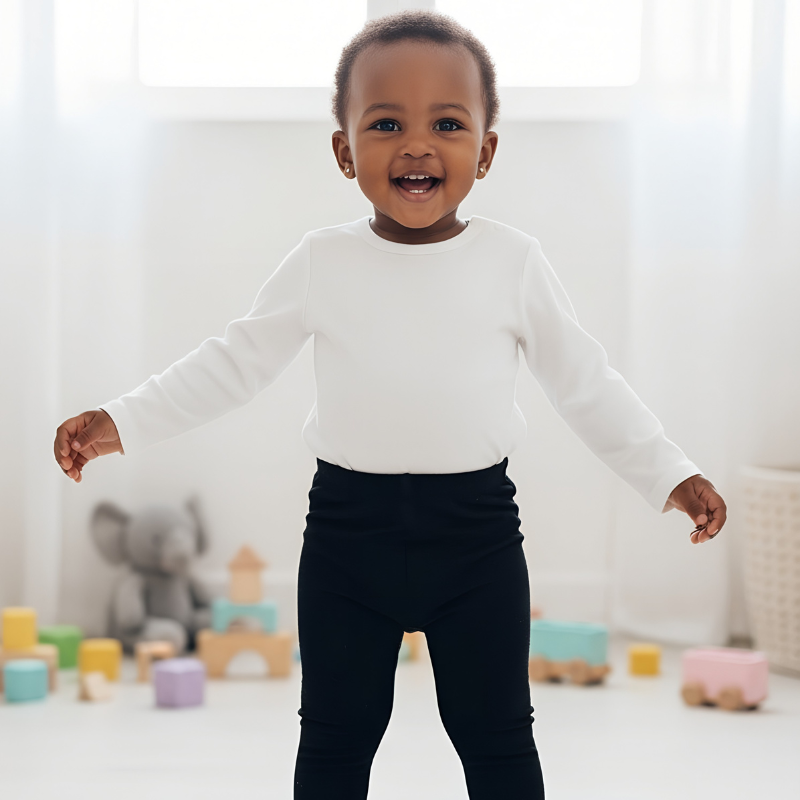 Black Light Girls' Tights | Soft & Breathable | Size 5–9m
