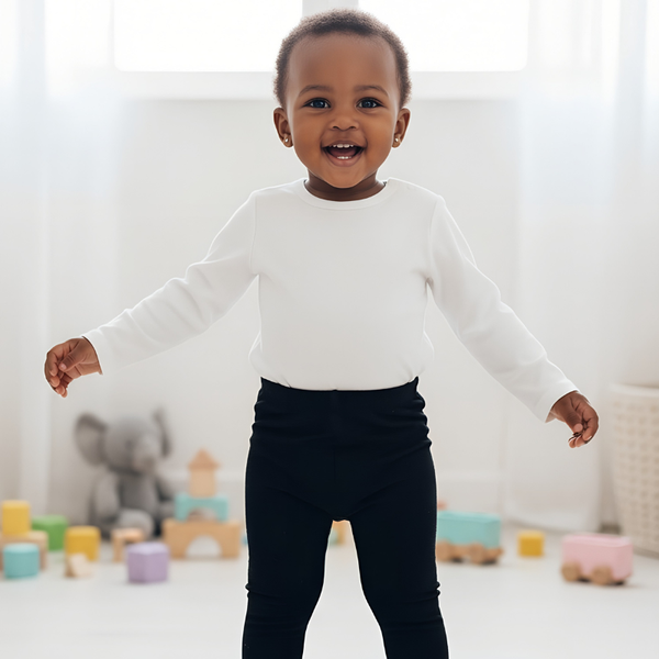 Black Light Girls' Tights | Soft & Breathable | Size 5–9m