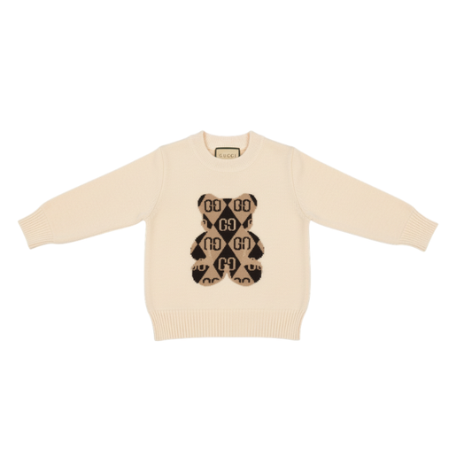 Cream and brown teddy bear sweater